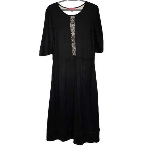 Betsey Johnson Lace Dark Academia Midi Dress size L - Picture 1 of 4